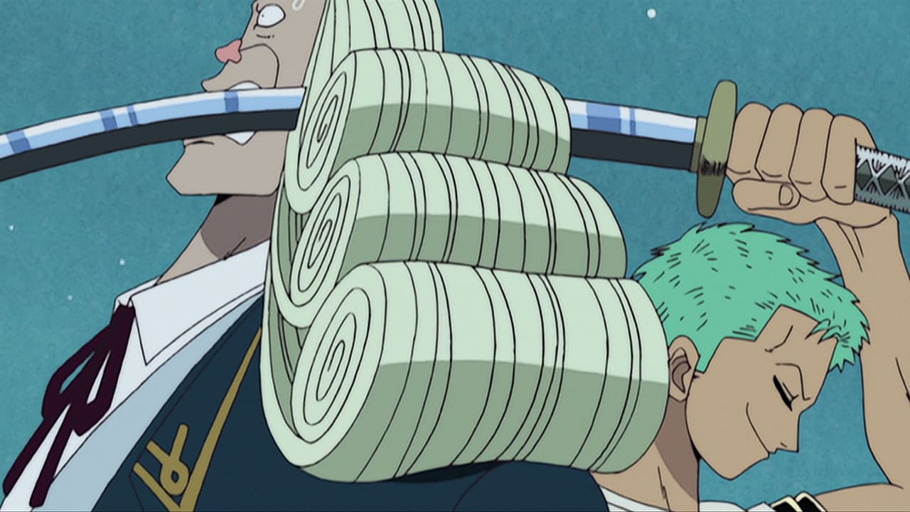 Still from Explosion! The Three Swords Style! Zoro vs. Baroque Works!