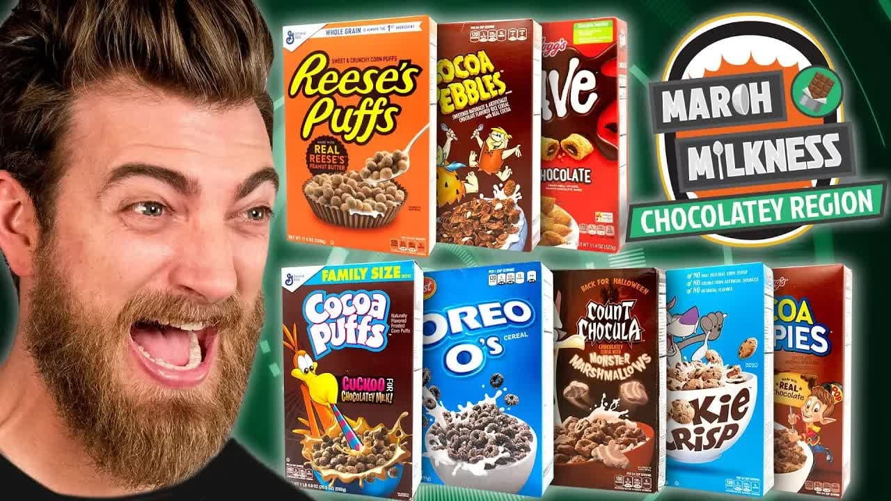 Still from March Milkness Taste Test: Chocolate Cereals