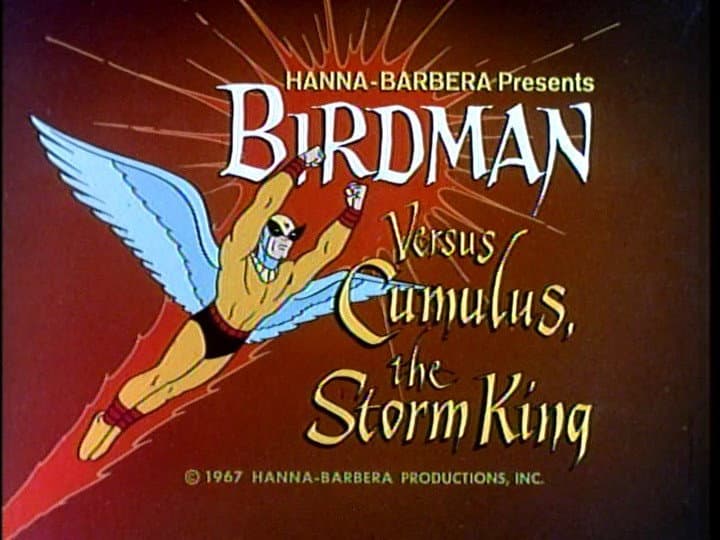 Still from Birdman Versus Cumulus, the Storm King