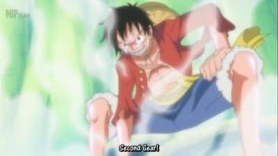 Still from A Rift Opens Up! Luffy vs. Jimbei!