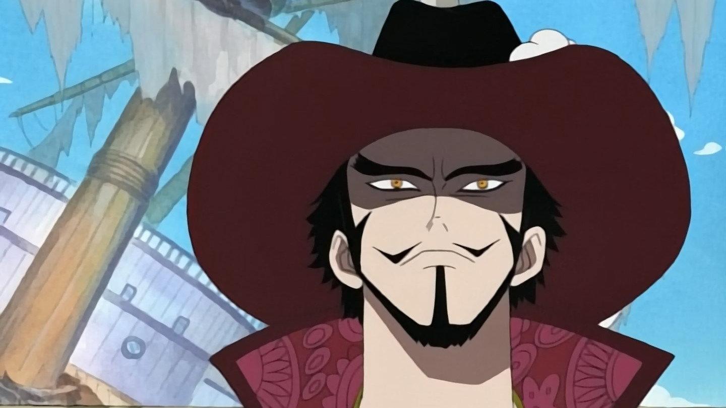 Still from Hawk-Eye Mihawk! The Great Swordsman Zoro Falls At Sea!