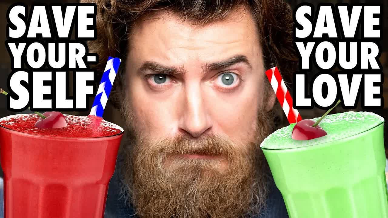 Still from Choose The Wrong Answer, Drink The Nasty Milkshake (GAME)