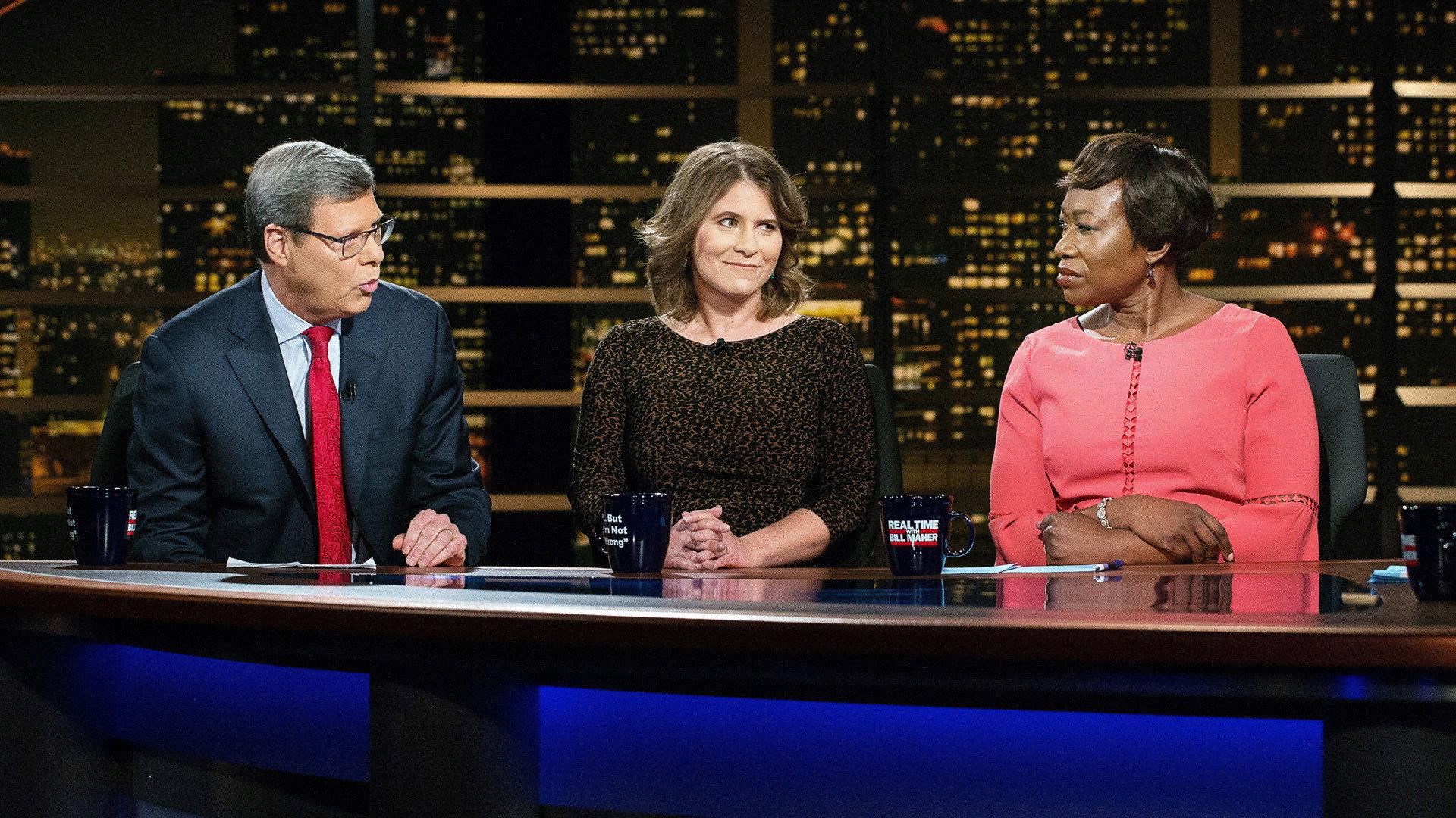 Still from Rosa Brooks; Jeffrey Lord, Joy Reid and Charlie Sykes; Bill McKibben