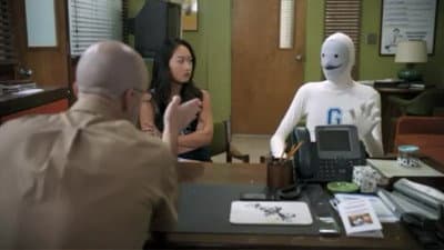Still from Dean Pelton's Office Hours -  Pamphlet Serious