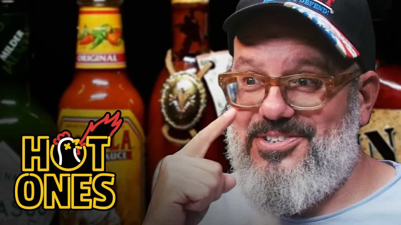 Still from David Cross Embraces the Extremes of Spicy Wings