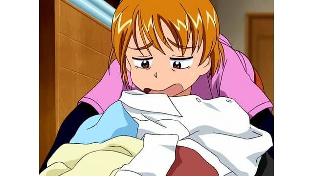 Still from Fight, Nagisa! The prodigious power of housework at the scene of a fire