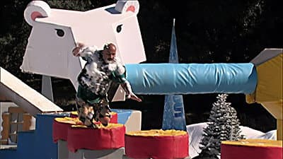 Still from Winter Wipeout: Family Night, Kids Eat It For Free