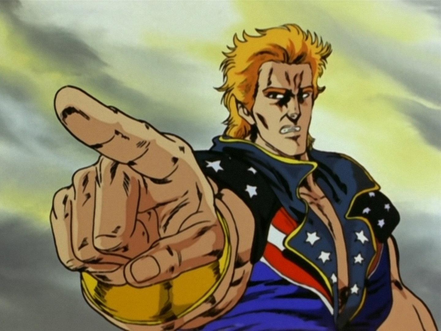 Still from The Mysterious Bounty Hunter, Ein! Kenshiro's Head is Mine!!