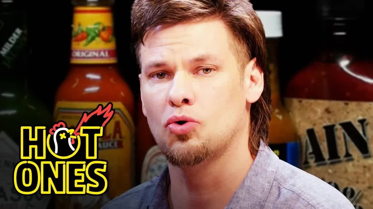 Still from Theo Von Fights the Dark Arts While Eating Spicy Wings