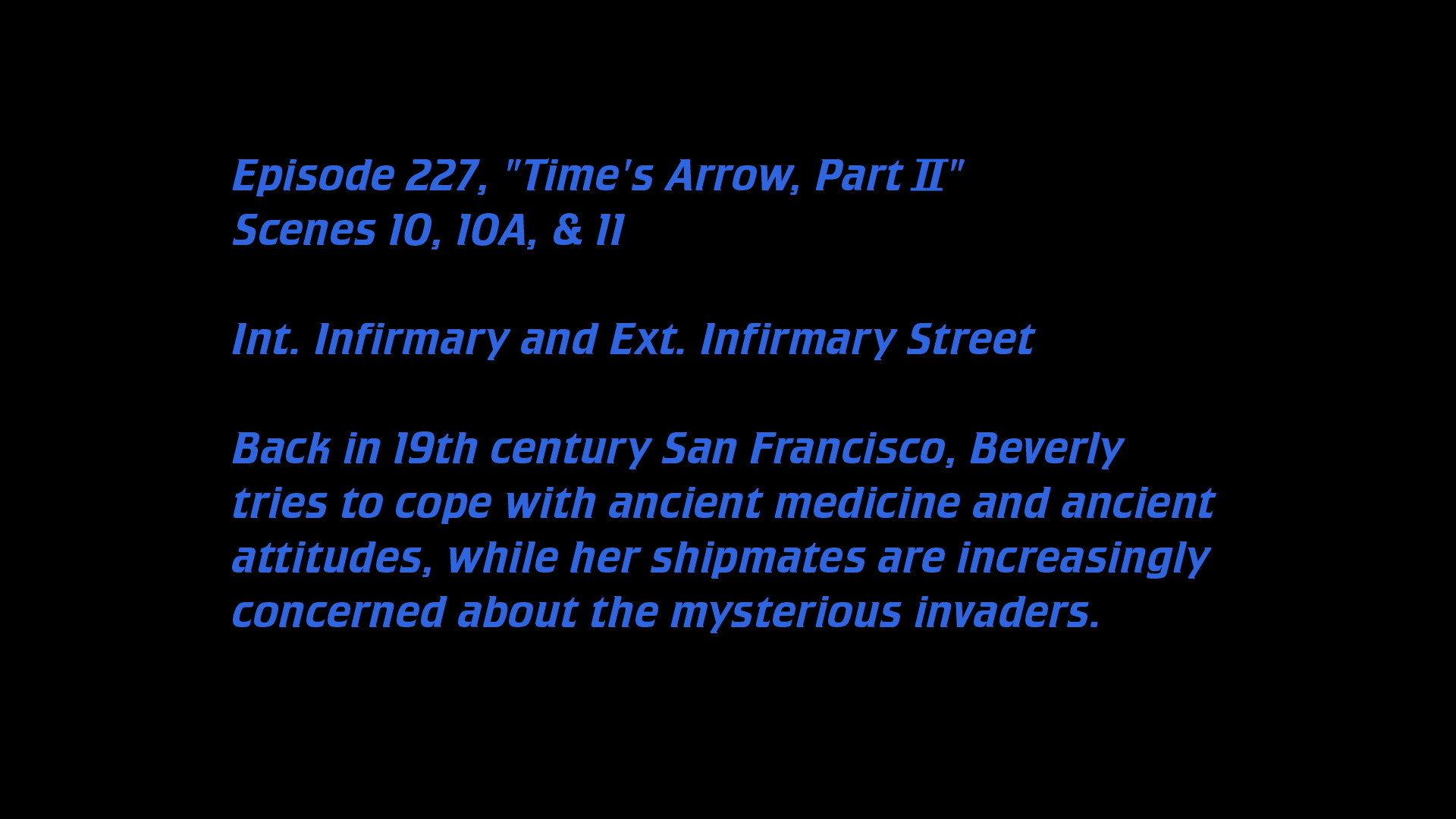 Still from Deleted Scenes: S06E01 – Time’s Arrow (Part II)