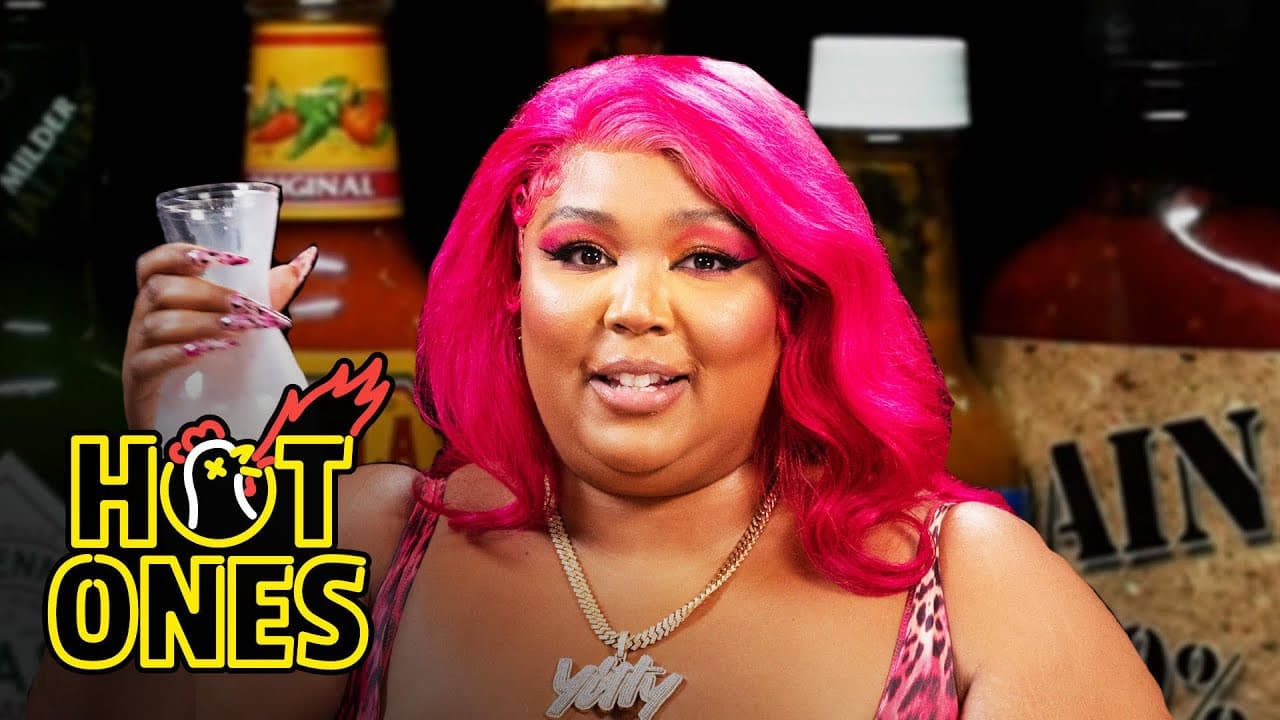 Still from Lizzo Earns Her Hot Sauce Crown While Eating Spicy Wings