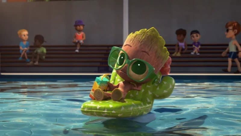Still from Groot Meets Jeff the Land Shark