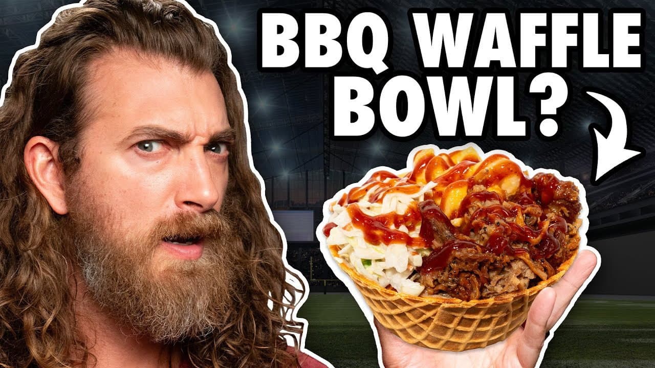 Still from Craziest Stadium Food Taste Test