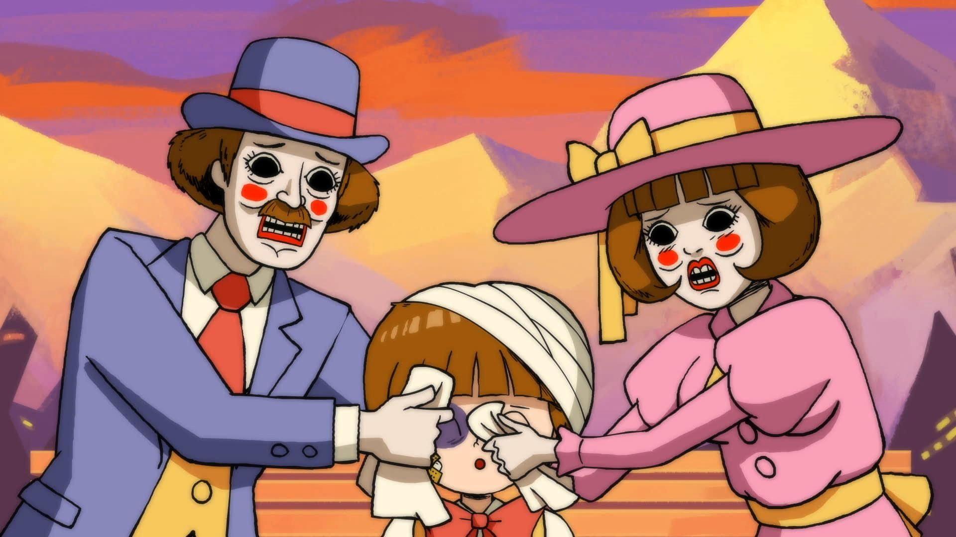Still from Infinite Hugs: Cold Embrace of the Bloodless Progenitors!