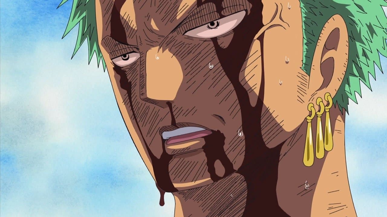 Still from The Pain of My Crewmates Is My Pain! Zoro's Desperate Fight!