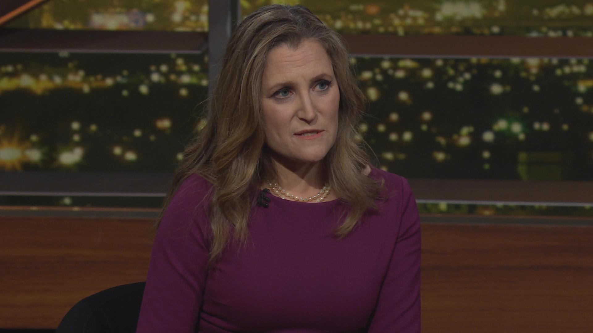Still from February 28, 2025: Hon. Chrystia Freeland, Rahm Emanuel, Fareed Zakaria
