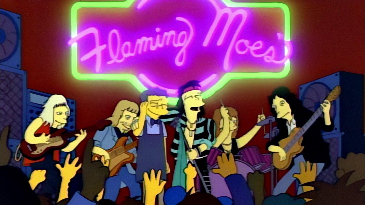 Still from Flaming Moe's