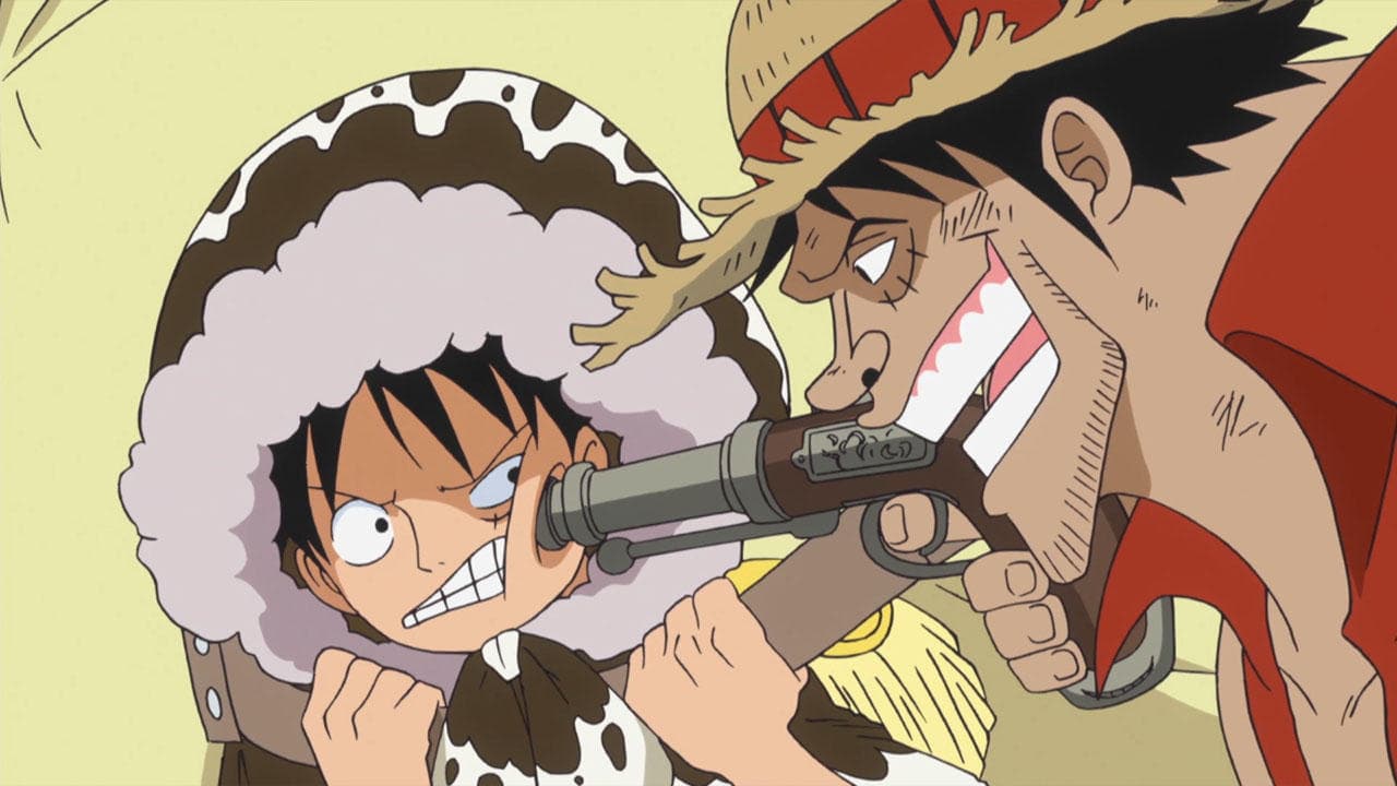 Still from An Explosive Situation! Luffy vs. Fake Luffy!
