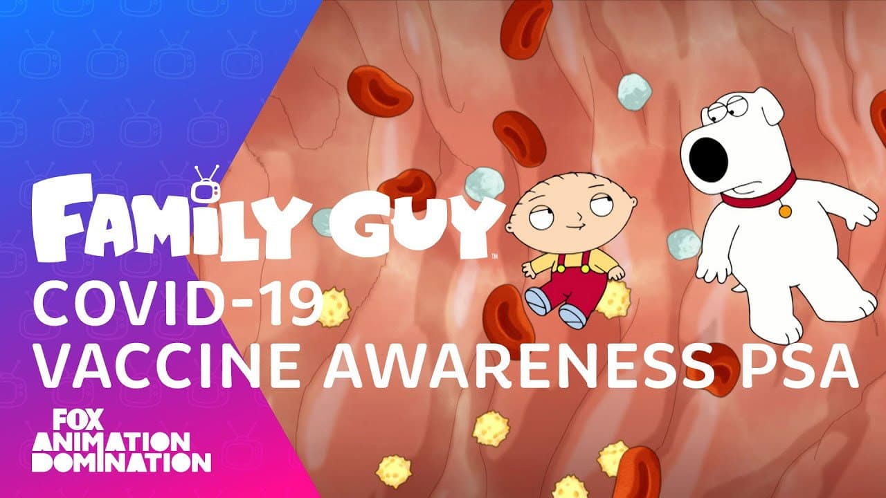 Still from Family Guy COVID-19 Vaccine Awareness PSA