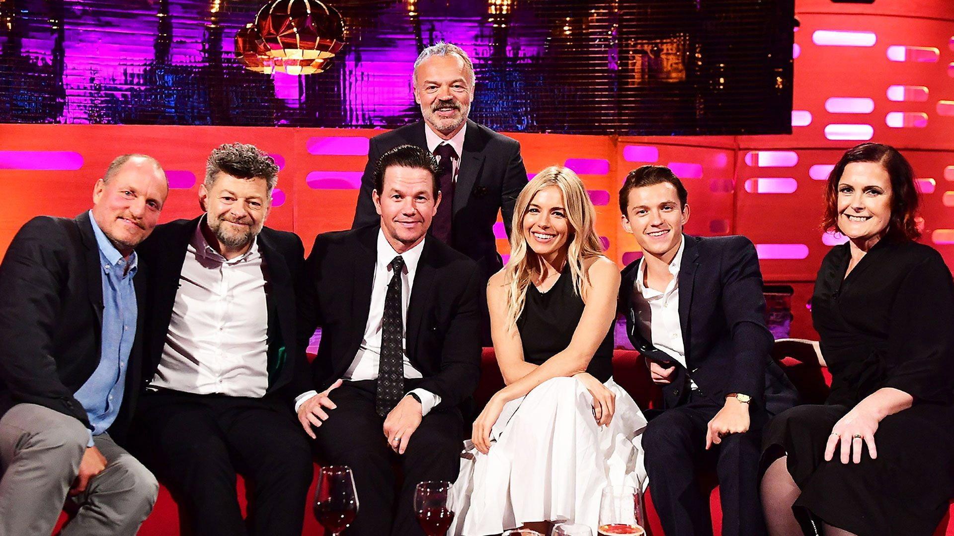 Still from Mark Wahlberg, Tom Holland, Woody Harrelson, Andy Serkis