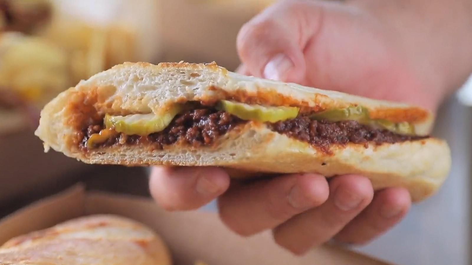 Still from Triple D Nation: Mex-Italian and Meatless
