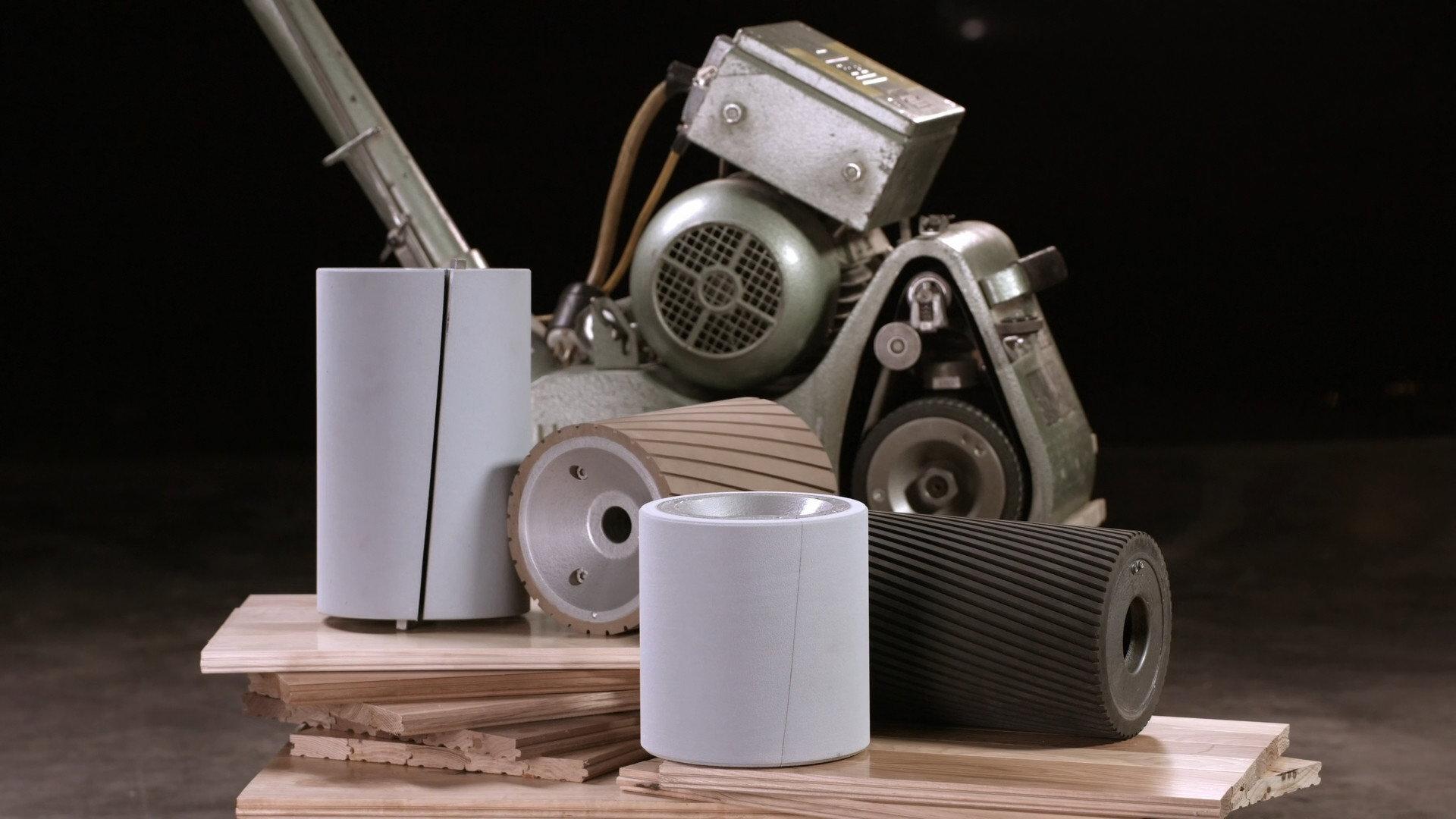 Still from Office Chairs, Vinobrew, Reconditioned Sander Drums, Lithographs