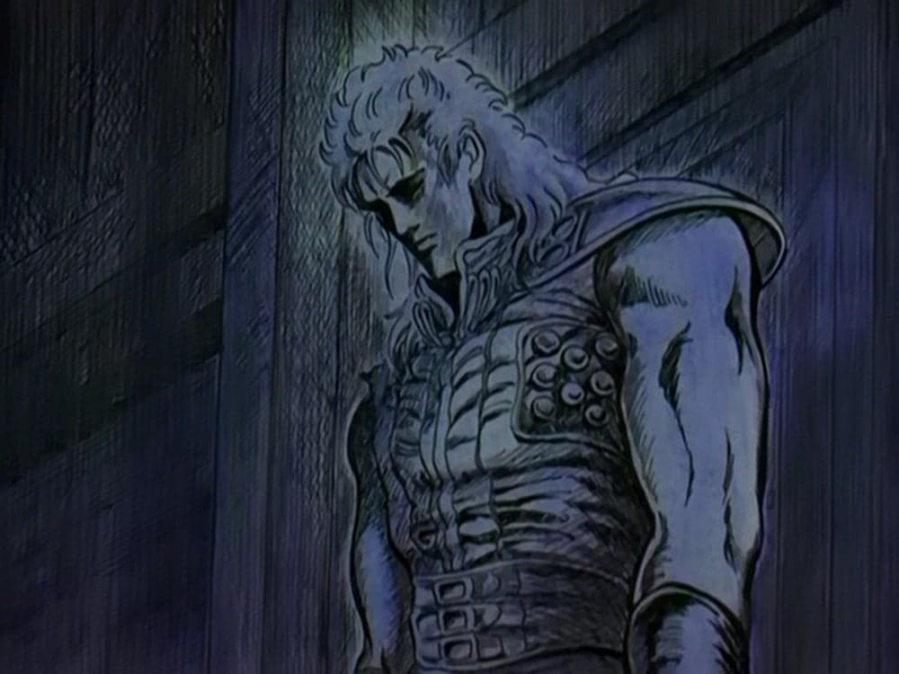 Still from Beautiful Warriors, Rei vs. Yuda! A Man's Passage Needs No Tears!