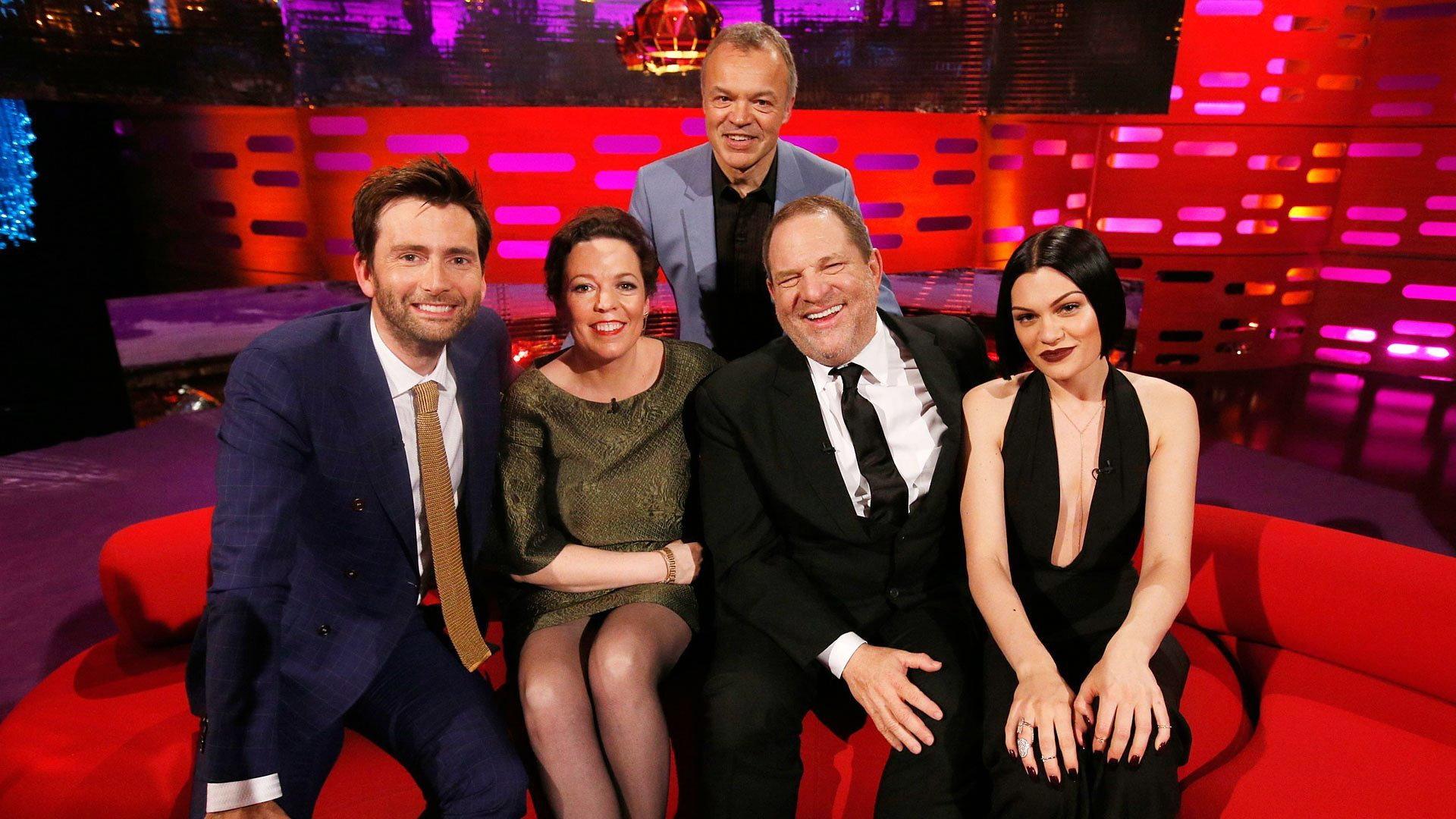 Still from David Tennant, Olivia Colman, Harvey Weinstein, Jessie J