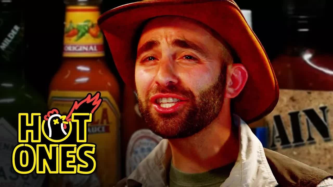 Still from Coyote Peterson Gets STUNG by Spicy Wings