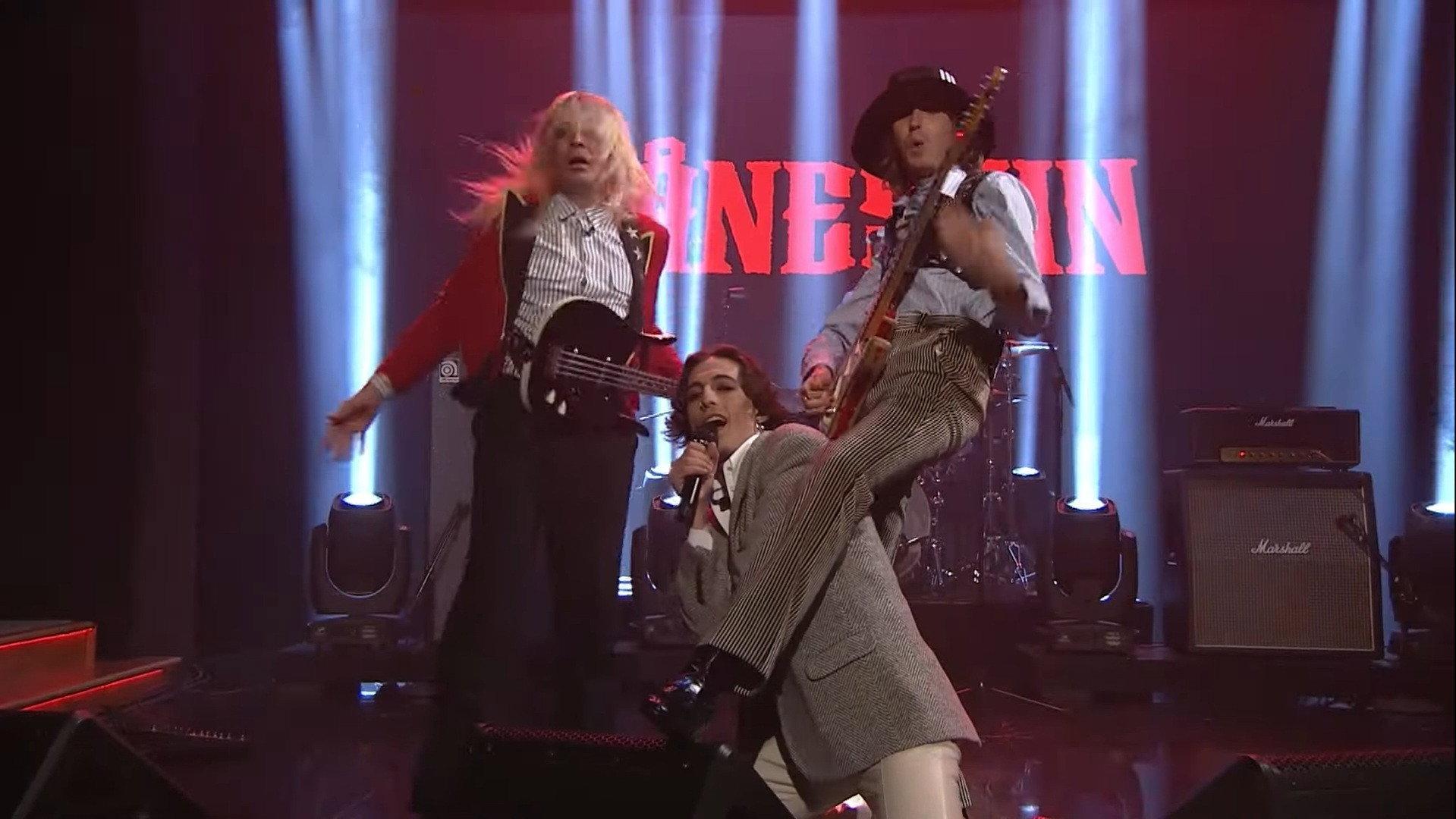 Still from Fred Armisen, Chloë Sevigny, Michelle Zauner of Japanese Breakfast, Måneskin
