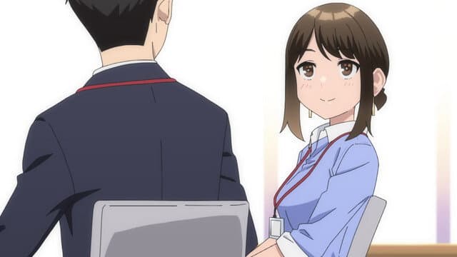 Still from My coworker and I were in the elevator together and then we were trapped inside together