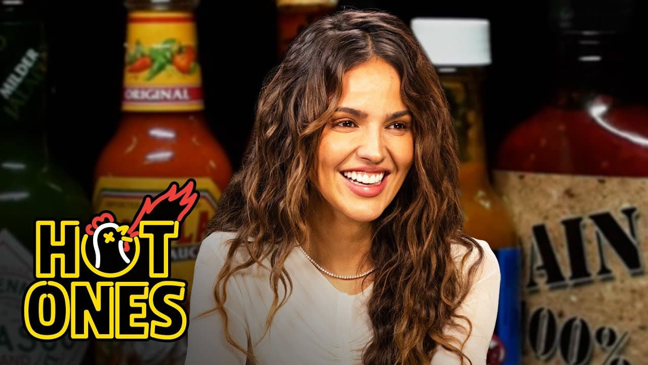 Still from Eiza González Cries on Command While Eating Spicy Wings