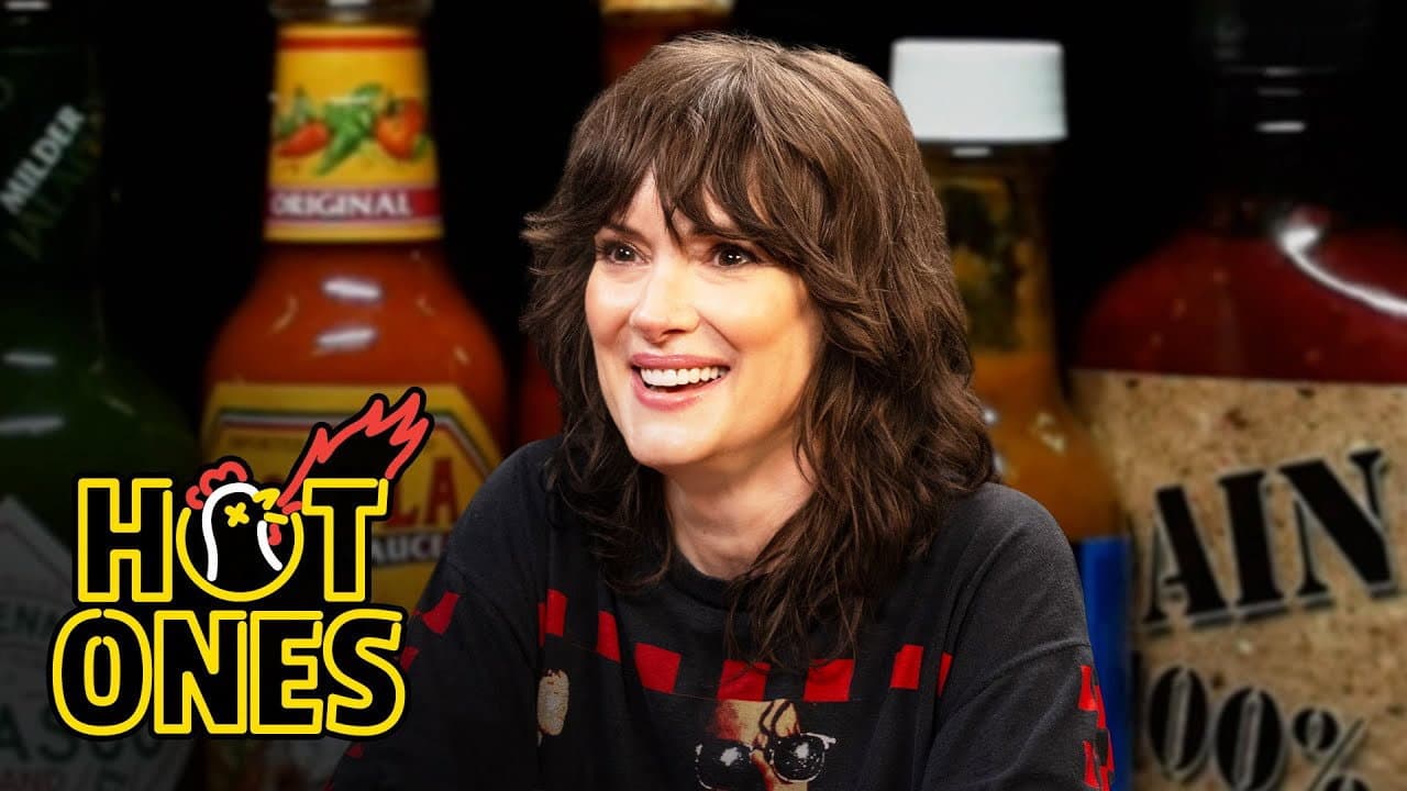Still from Winona Ryder Needs More Ice Cream While Eating Spicy Wings