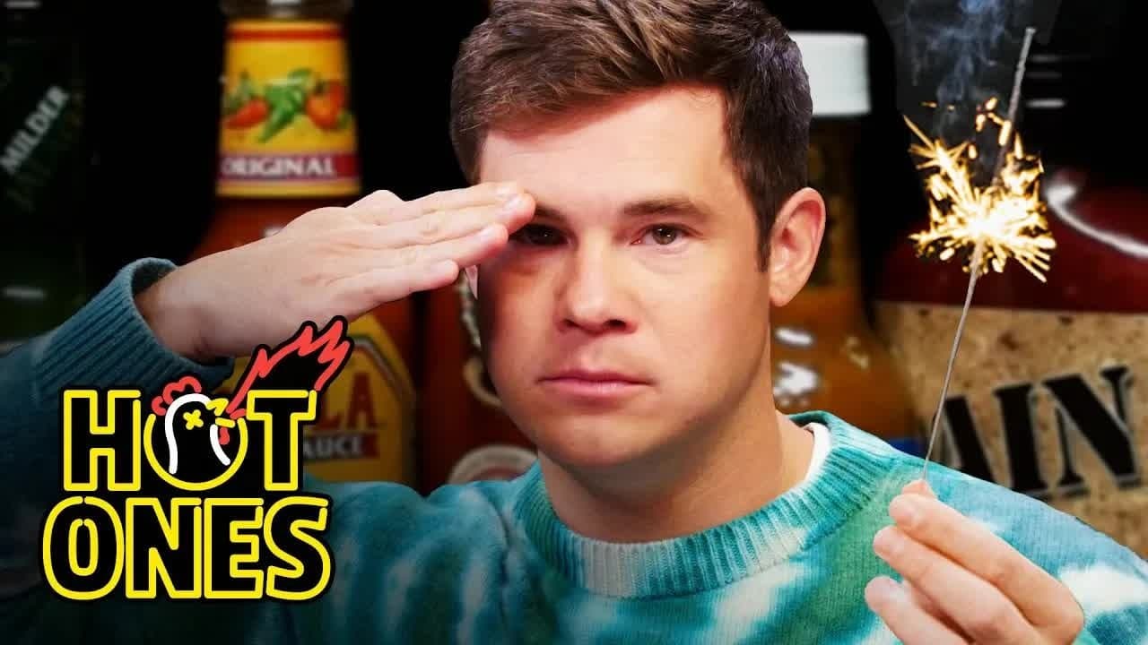 Still from Adam Devine Gets Patriotic While Eating Spicy Wings