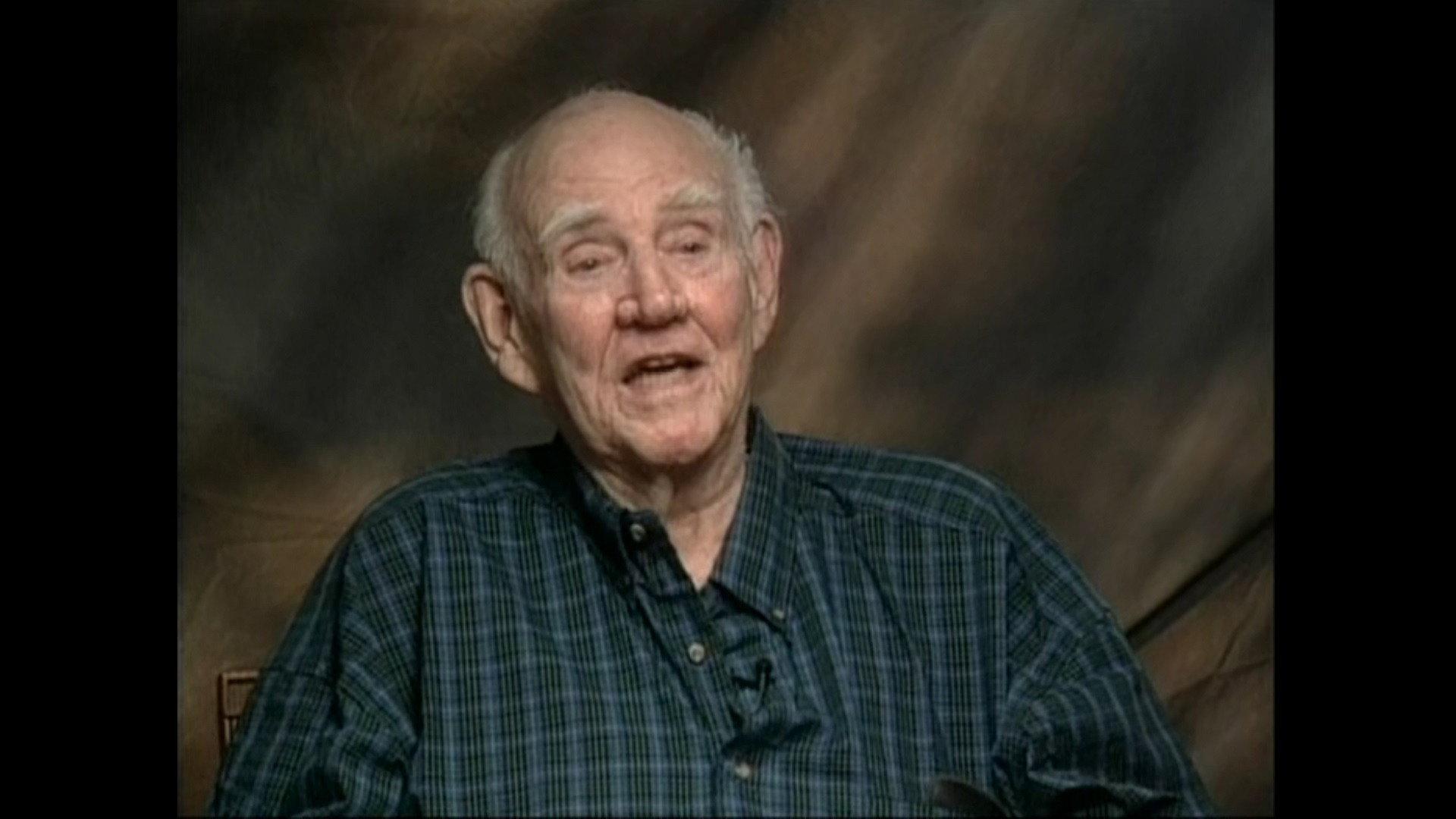 Still from Interview with Dabbs Greer (Reverend Alden)