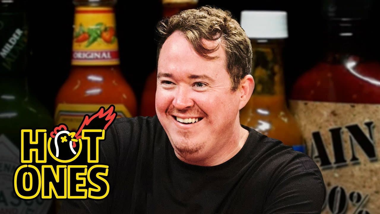Still from Shane Gillis Pounds Milk While Eating Spicy Wings