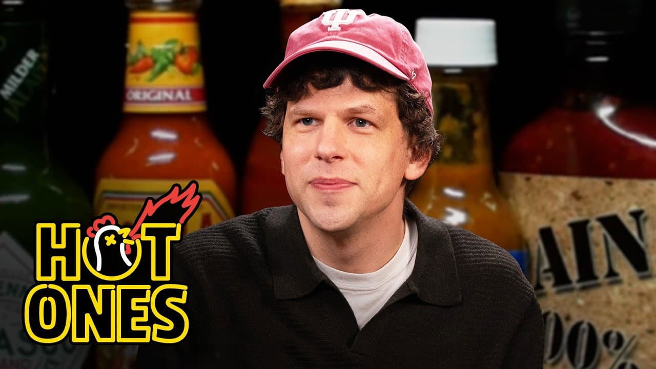 Still from Jesse Eisenberg Defies Doctor's Orders While Eating Spicy Wings