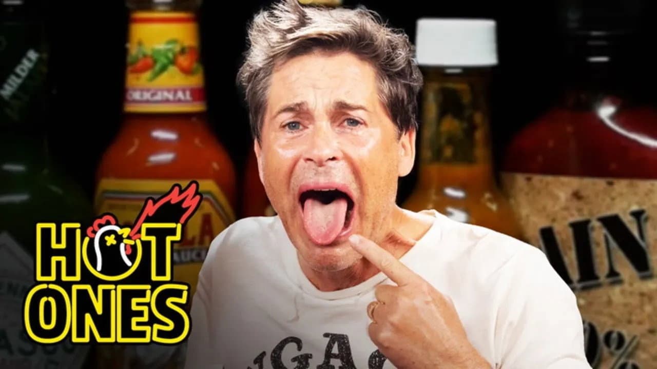 Still from Rob Lowe Ruins Thanksgiving by Eating Spicy Wings
