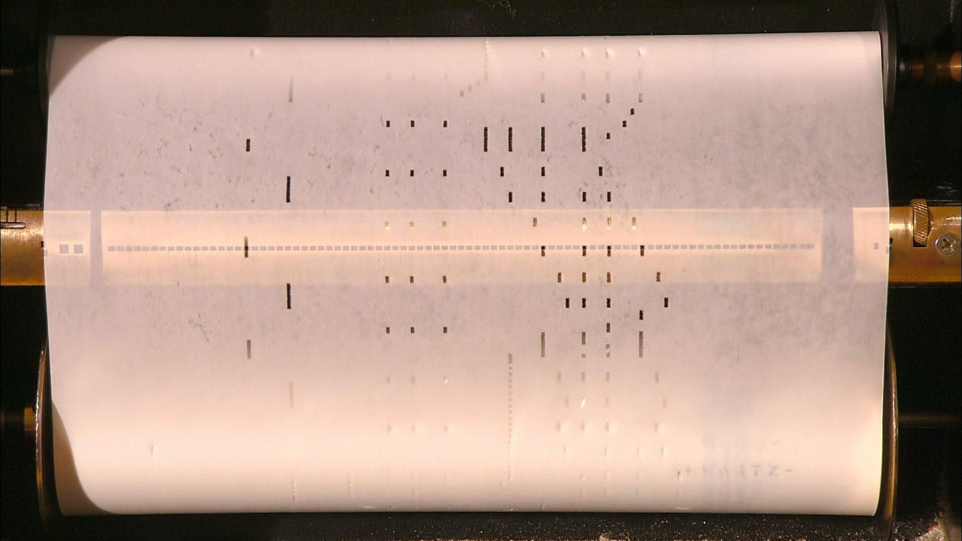 Still from Swiss Army Knives, Player Piano Rolls, Oil Tankers, Racing Wheels