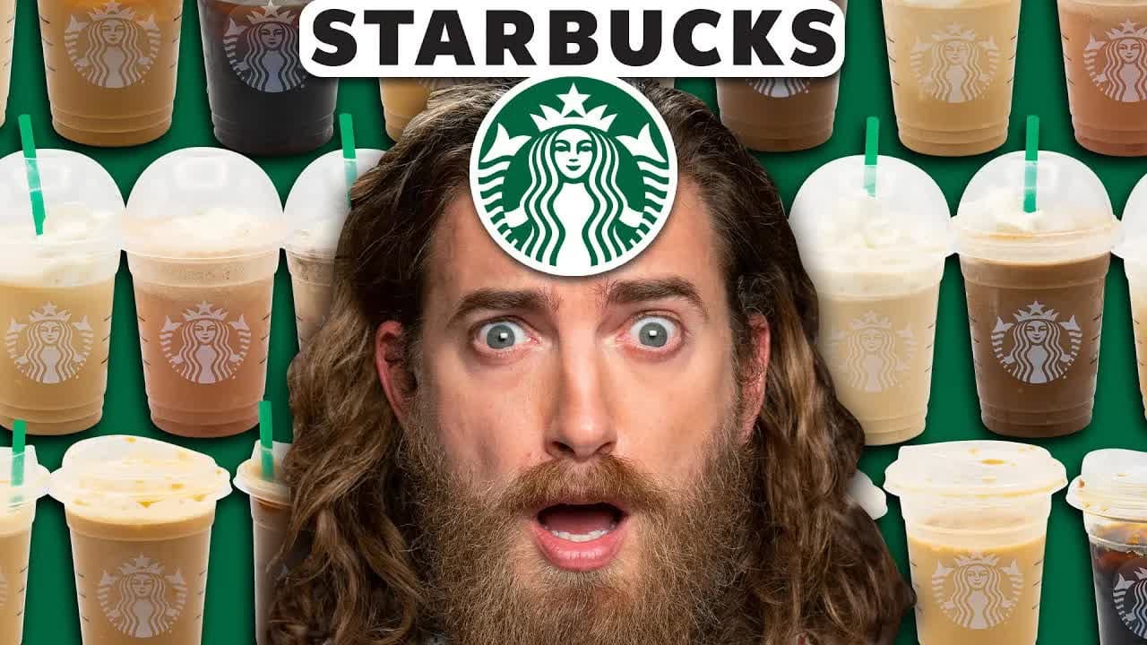 Still from We Try EVERY Starbucks Iced Coffee