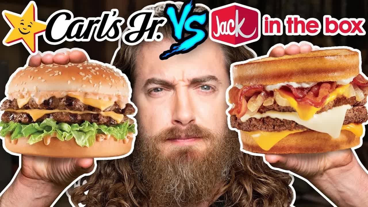 Still from Carl's Jr. vs. Jack In The Box Taste Test | FOOD FEUDS