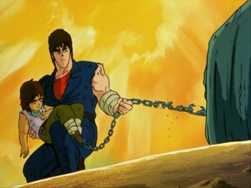 Still from Mask of Hell! He who terrorizes in the name of the North Star!!