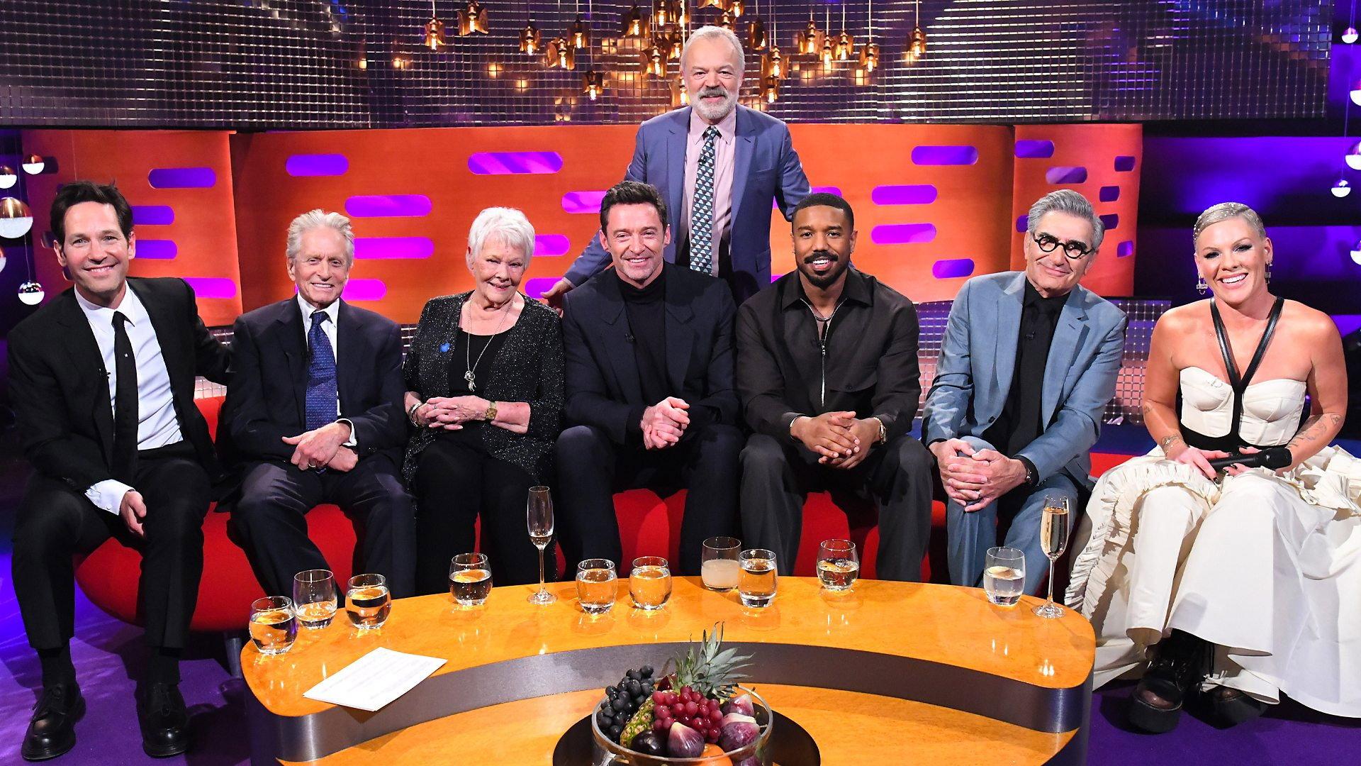 Still from Dame Judi Dench, Hugh Jackman, Michael B. Jordan, Eugene Levy, Paul Rudd, Michael Douglas and Pink