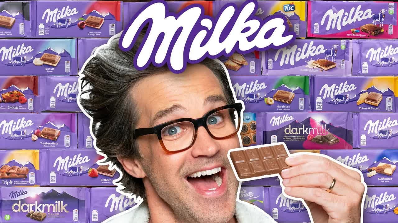 Still from We Tried EVERY Milka Flavor