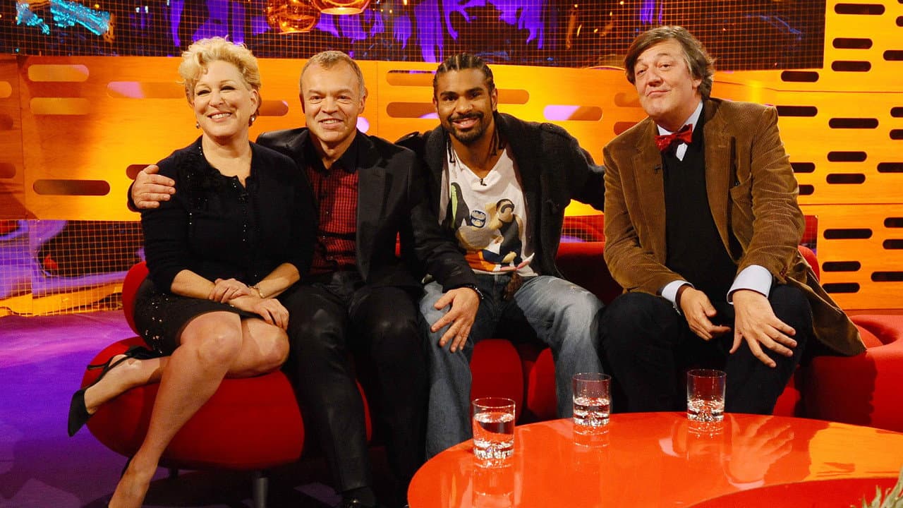 Still from Bette Midler, Stephen Fry, David Haye