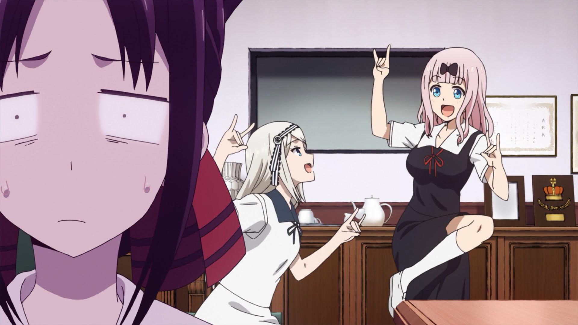 Still from Kaguya Wants Her to Say It / Miyuki Shirogane Can't Lose / Yu Ishigami Closes His Eyes