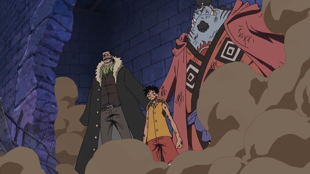 Still from The Ultimate Team Has Formed! Shaking Impel Down!