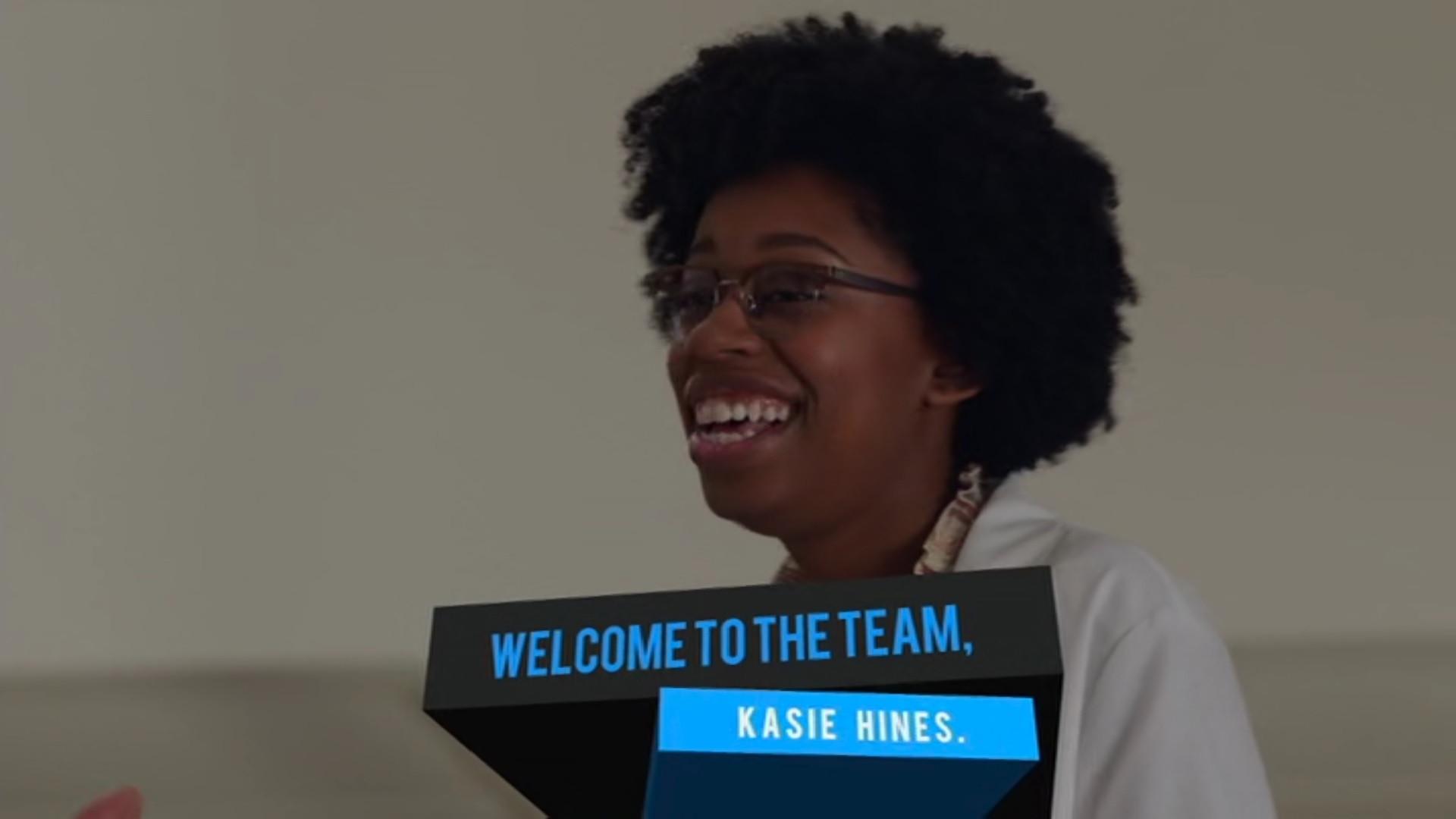 Still from Welcome To The Team, Kasie Hines