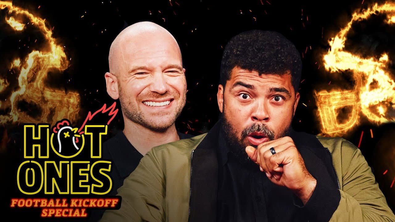 Still from Cam Heyward Tackles the Heat For the Hot Ones Football Special