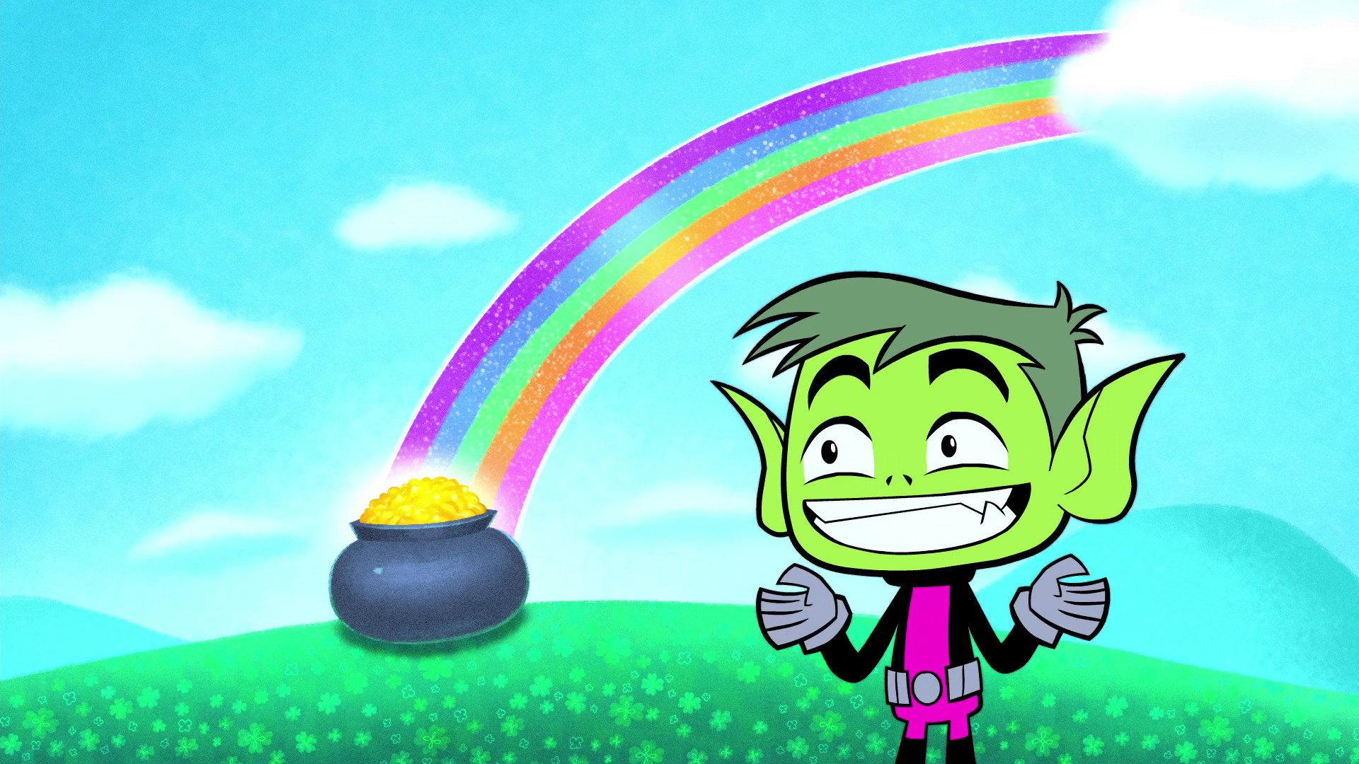 Still from Beast Boy's St. Patrick's Day Luck, and it's Bad
